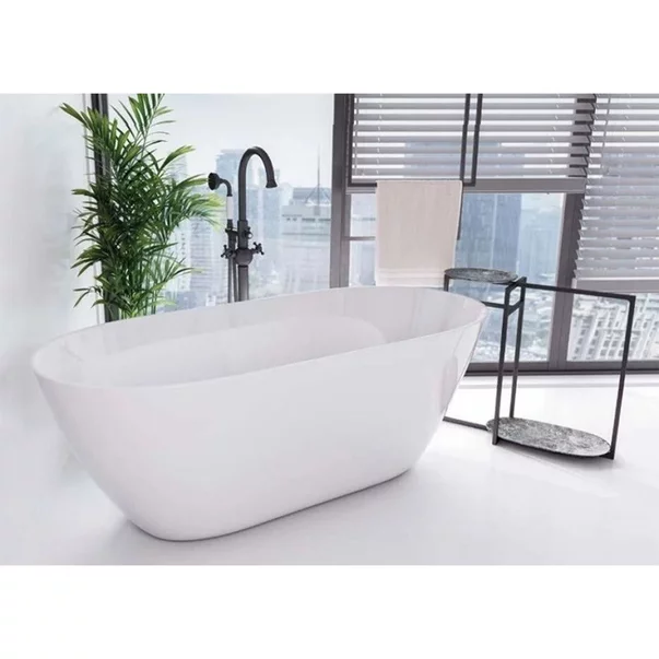 Cada freestanding Besco Moya 160x68 cm alb lucios [5]