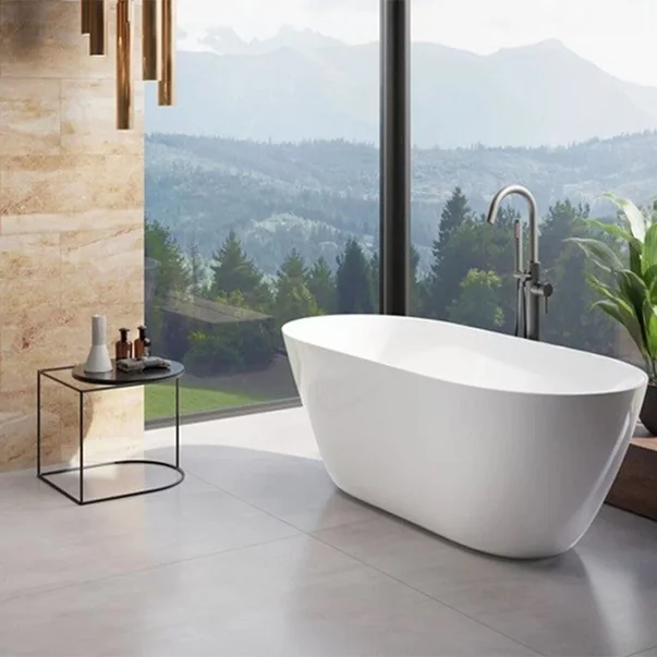 Cada freestanding Besco Moya 160x68 cm alb lucios [1]