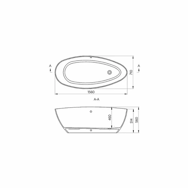 Cada freestanding din compozit Marmite Cloud 156x71 cm [2]