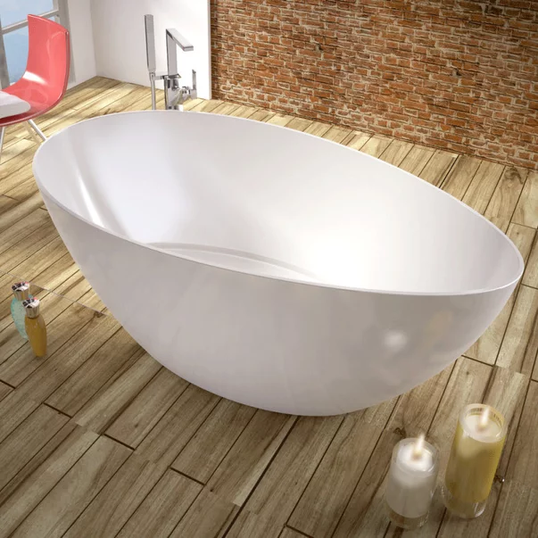 Cazi freestanding - Cada freestanding din compozit Marmite Cloud 156x71 cm