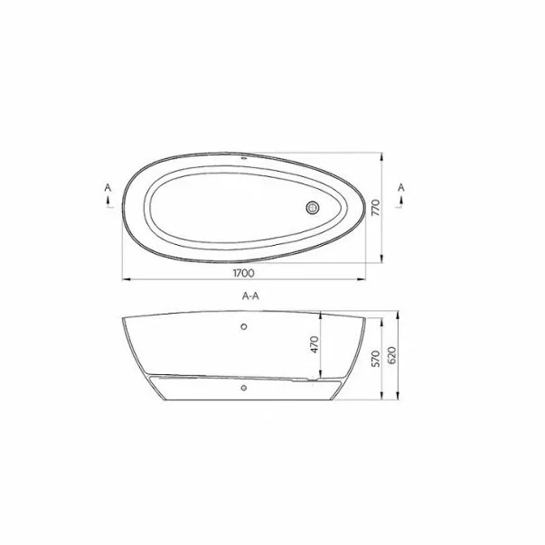 Cada freestanding din compozit Marmite Cloud XL 170x77 cm [6]
