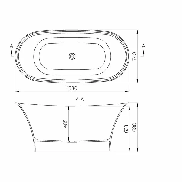 Cada freestanding din compozit Marmite Light 158x74 cm [1]