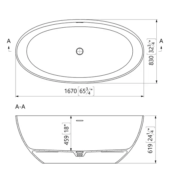 Cada freestanding din compozit Marmite Lima 167x83 cm [1]
