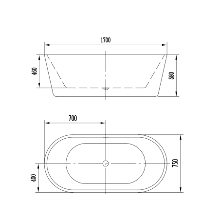 Cada freestanding, Florida, Denisa P-170, ovala, cu instalatie completa, alb [1]