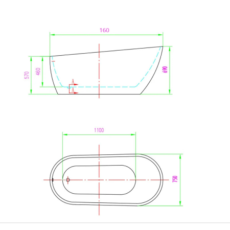 Cada freestanding, Florida, Natalia P-160, cu instalație completa, alb [2]