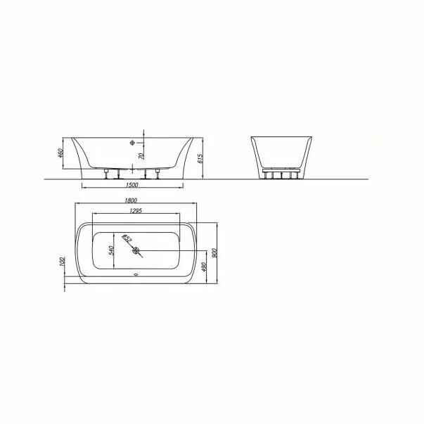 Cada freestanding Kolpasan Mary alb lucios 180x90 cm [1]