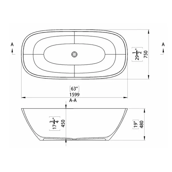 Cada freestanding Marmite Arona 160x78 cm alb fara preaplin [2]