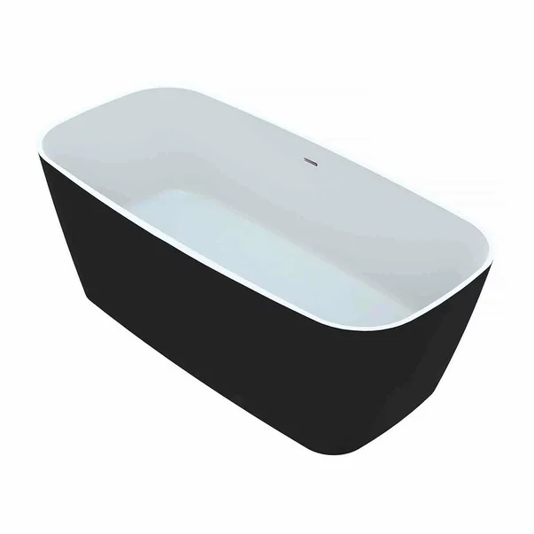 Baie - Cada freestanding Vayer Volans alb-negru 151x72 cm fara preaplin