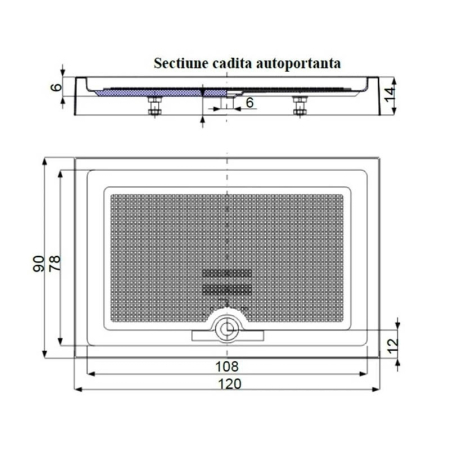 Cadita de dus dreptunghiulara Belform, Bella, 120x90 cm, alb [1]