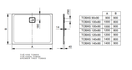 Cadita de dus dreptunghiulara, din marmura turnata, alba, 100x80x4 cm, KolpaSan Tobas [1]