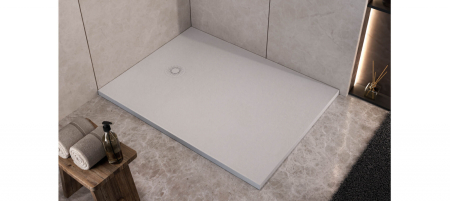 Cadita de dus dreptunghiulara, din marmura turnata, alba, 120x80x3.5 cm, KolpaSan Hopp [2]