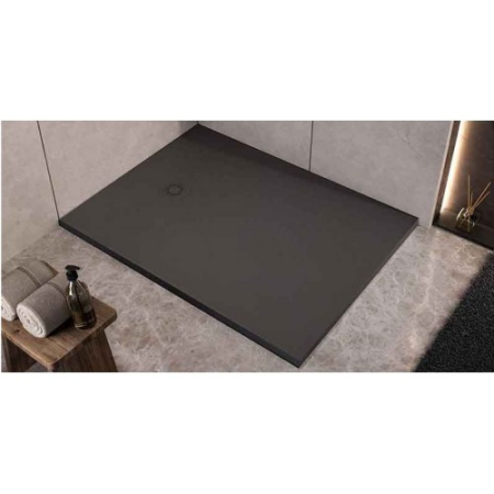 Cadite pentru dus - Cadita de dus dreptunghiulara, din marmura turnata, antracit, 120x80x3.5 cm, KolpaSan Hopp