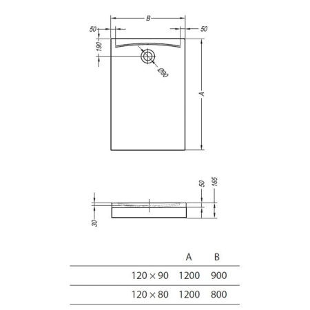 Cadita de dus dreptunghiulara joasa, Kolpasan, Evelin Q, cu montaj pe pardoseala, 120 x 80 cm, acril [1]