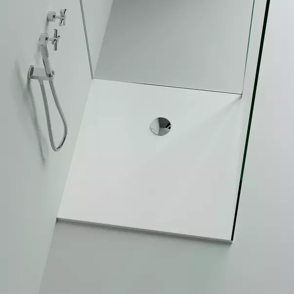 Cadite pentru dus - Cadita de dus Marmite Burgos 90x90 cm alb mat