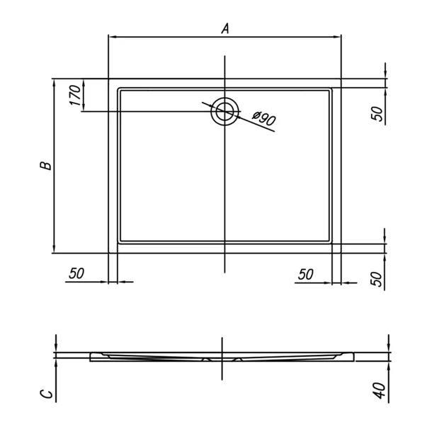 Cadita dus Kolpasan Flamenco dreptunghiulara 100x80 cm [1]