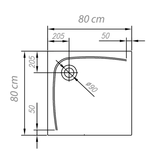 Cadita pentru dus Kolpasan Evelin Q cu masca si picioare incluse 80x80 cm [1]