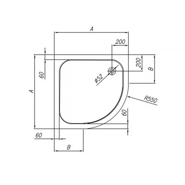 Cadita pentru dus Kolpasan Ontex semirotunda 80x80 cm [1]