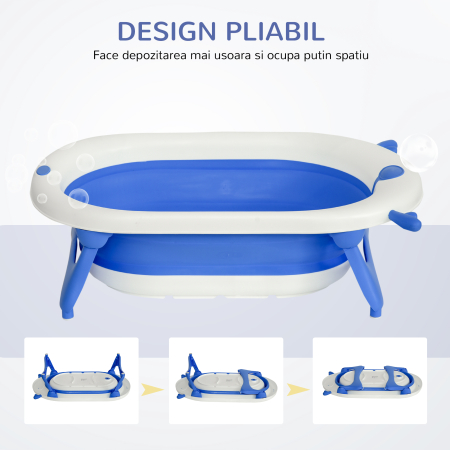  Cadita Pliabila Copii 0-3 Ani - Cu Termometru & Pernuta [6]