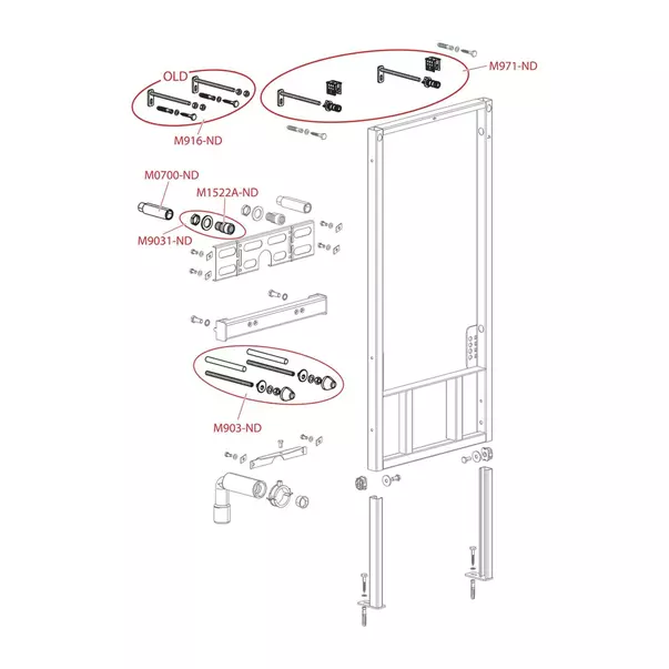Cadru bideu suspendat Alca 112 cm [2]