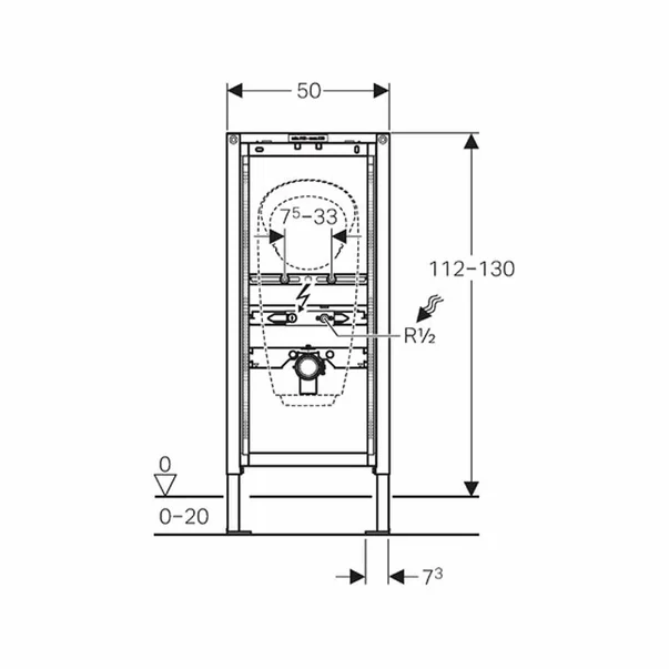Cadru Geberit Duofix pentru fixare pisoar cu detectare infrarosu [1]