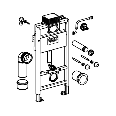 Cadru Grohe 38947000, 1000 mm, 500 mm, 90, 110 mm, 480 mm, 2 moduri spalare, incastrat, elemente montaj [2]