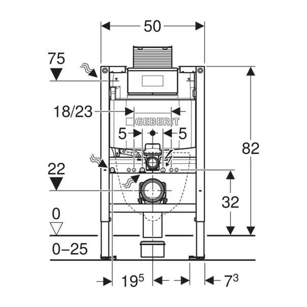 Cadru incastrat Geberit Duofix 82 cm cu rezervor Omega 12 cm [2]