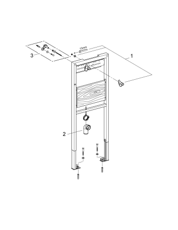 Cadru lavoar Grohe 38544000, Rapid SL, tip instalare in perete, tip alimentare 1/2, tip montare incastrat [2]