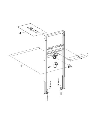 Cadru lavoar Grohe 38554001, suspendat Rapid SL, tip montare incastrat, tip instalare in perete, tip alimentare 1/2 [4]