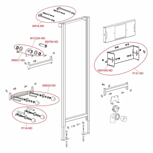 Cadru metalic pentru pisoar Alca 112 cm [2]