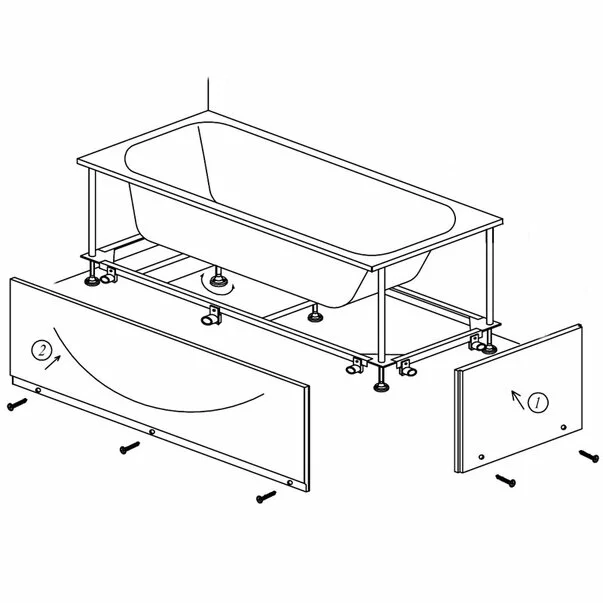 Baie - Cadru rigidizare cu masca frontala si laterala pentru cazile Kolpasan Tamia si Evelin 150x70 cm