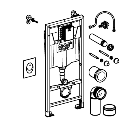 Cadru WC 3in1 Grohe 39503000, 1130 mm, 500 mm, 110, 90 mm, 480 mm, 2 moduri spalare, incastrat, suport perete [2]