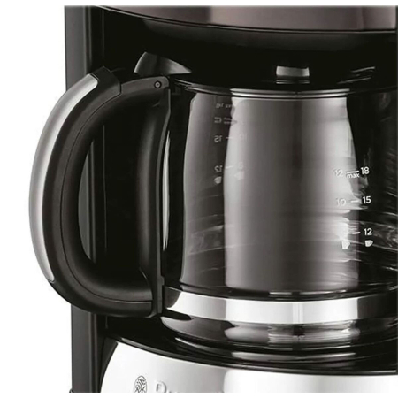 Cafetiera cu filtru Russell Hobbs 26160-56 Matte Black, 12 cesti, timer programabil 24h, mentinere cald, display LCD, Negru Mat [2]