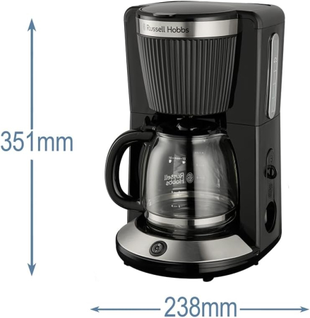 Cafetiera cu filtru Russell Hobbs 26780-56 Bronte, 1.25L, WhirlTech, pause & pour, mentinere cald 40 min, Negru Mat [8]