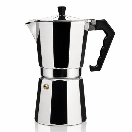Cafetiera Moka HAEGER MOKA POT 9, Capacitate 9 cesti, Corp din aluminiu, Compatibila cu gaz/electric/vitroceramica, Supapa de siguranta, Argintiu [1]