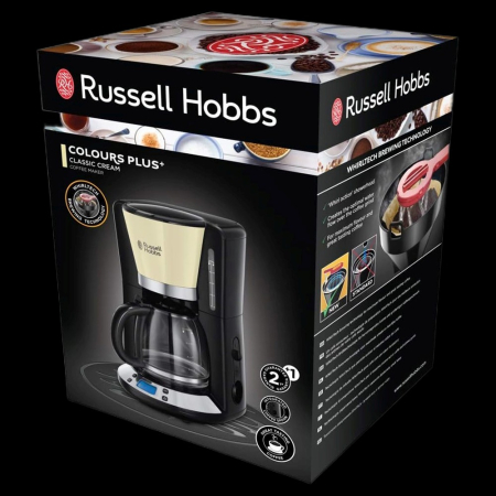 Cafetiera Russell Hobbs Colours Plus+, 1.25L, filtru permanent, plita mentinere cald, indicator nivel apa, crem [4]
