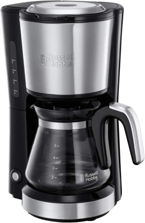 Espressoare si cafetiere - Cafetiera Russell Hobbs Compact Home, 1.25L, filtru permanent, plita mentinere cald, design compact, alb