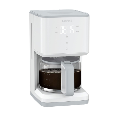 Bucatarie - Cafetiera Sense CM693110, ecran digital, functie Aroma, sistem antipicurare, oprire automata, 15 cesti, 1.25 L, alb