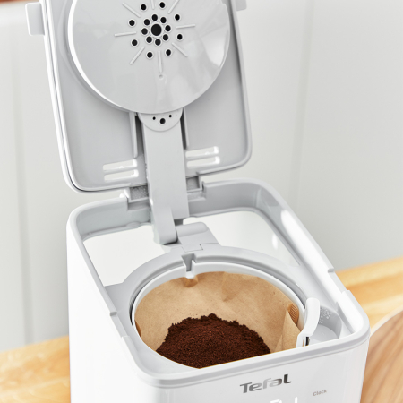 Cafetiera Sense CM693110, ecran digital, functie Aroma, sistem antipicurare, oprire automata, 15 cesti, 1.25 L, alb [5]