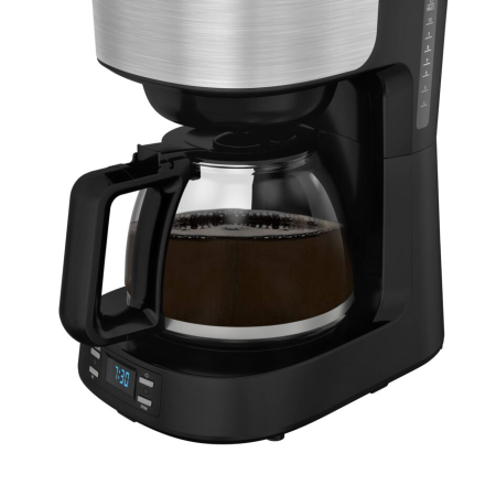 Cafetiera Tefal Equinox CM520D10, 900W, 1.2L, functie pastrare la cald, sistem antipicurare, timer digital, monitorizare nivel apa, negru & arginti [5]