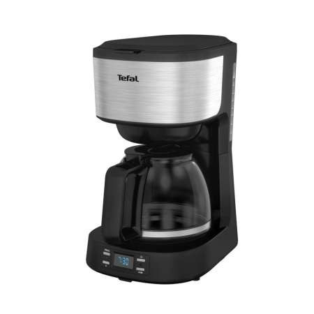Cafetiera Tefal Equinox CM520D10, 900W, 1.2L, functie pastrare la cald, sistem antipicurare, timer digital, monitorizare nivel apa, negru & arginti [1]