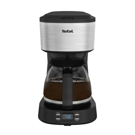 Cafetiera Tefal Equinox CM520D10, 900W, 1.2L, functie pastrare la cald, sistem antipicurare, timer digital, monitorizare nivel apa, negru & arginti [3]