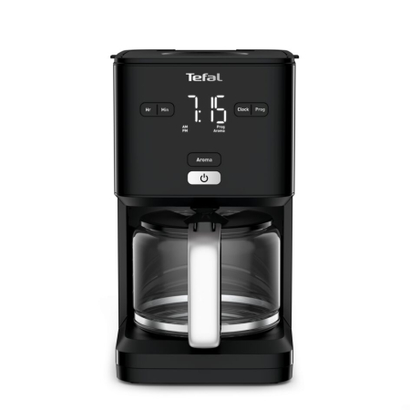Bucatarie - Cafetiera TEFAL Smart'n Light CM600810, 1000W, ecran digital, capacitate 1.25L, functie auto OFF, sistem antipicurare, carafa sticla, functie mentiner