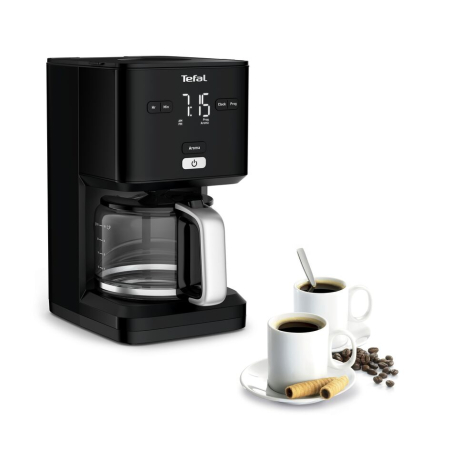 Cafetiera TEFAL Smart'n Light CM600810, 1000W, ecran digital, capacitate 1.25L, functie auto OFF, sistem antipicurare, carafa sticla, functie mentiner [1]