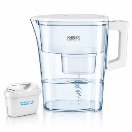 Filtrarea apei - Cana filtranta de apa HAEGER BRIGHT WATERS, Capacitate 3,5 L, Filtrare pe 4 niveluri, Schimbare usoara a filtrului, Maner ergonomic