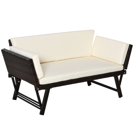 Gradina & balcon -  canapea/sezlong gradina 2 locuri, 129x66x67cm, alb