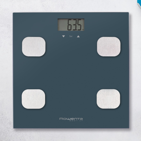 Cantar de baie Rowenta Body Up BR2520V0, 150 kg, gradatii la 100 g, analiza corporala, 8 profile, sticla, negru [1]