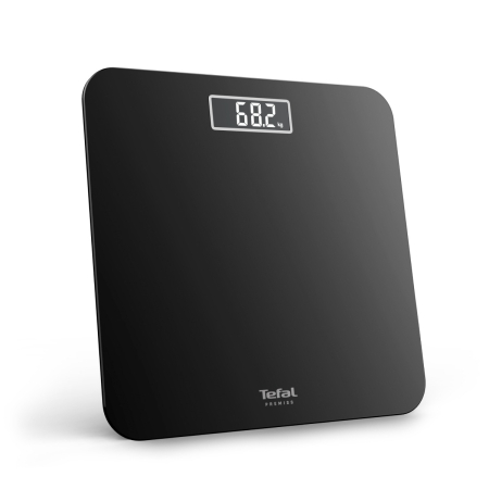 Cantar de baie Tefal Premiss PP1800V0, 160 kg, gradatii la 100 g, 30 x 30 cm, sticla, baterii incluse, negru [1]