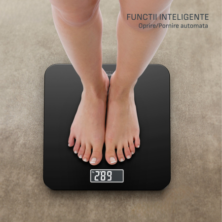 Cantar de baie Tefal Premiss PP1800V0, 160 kg, gradatii la 100 g, 30 x 30 cm, sticla, baterii incluse, negru [8]