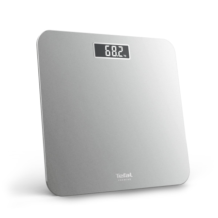 Cantar de baie Tefal Premiss PP1801V0, 160 kg, gradatii la 100 g, 30 x 30 cm, sticla, baterii incluse, argintiu [1]