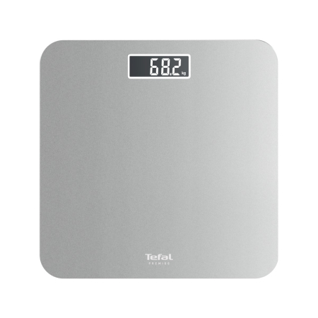 Cantar de baie Tefal Premiss PP1801V0, 160 kg, gradatii la 100 g, 30 x 30 cm, sticla, baterii incluse, argintiu [0]
